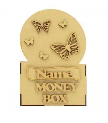 Laser Cut Butterfly Themed Money Box - 3d Design